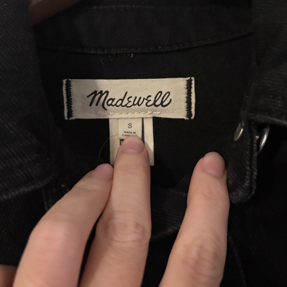 Madewell Denim Popover Mini Shirtdress Black Size Small NWT - Picture 5 of 5
